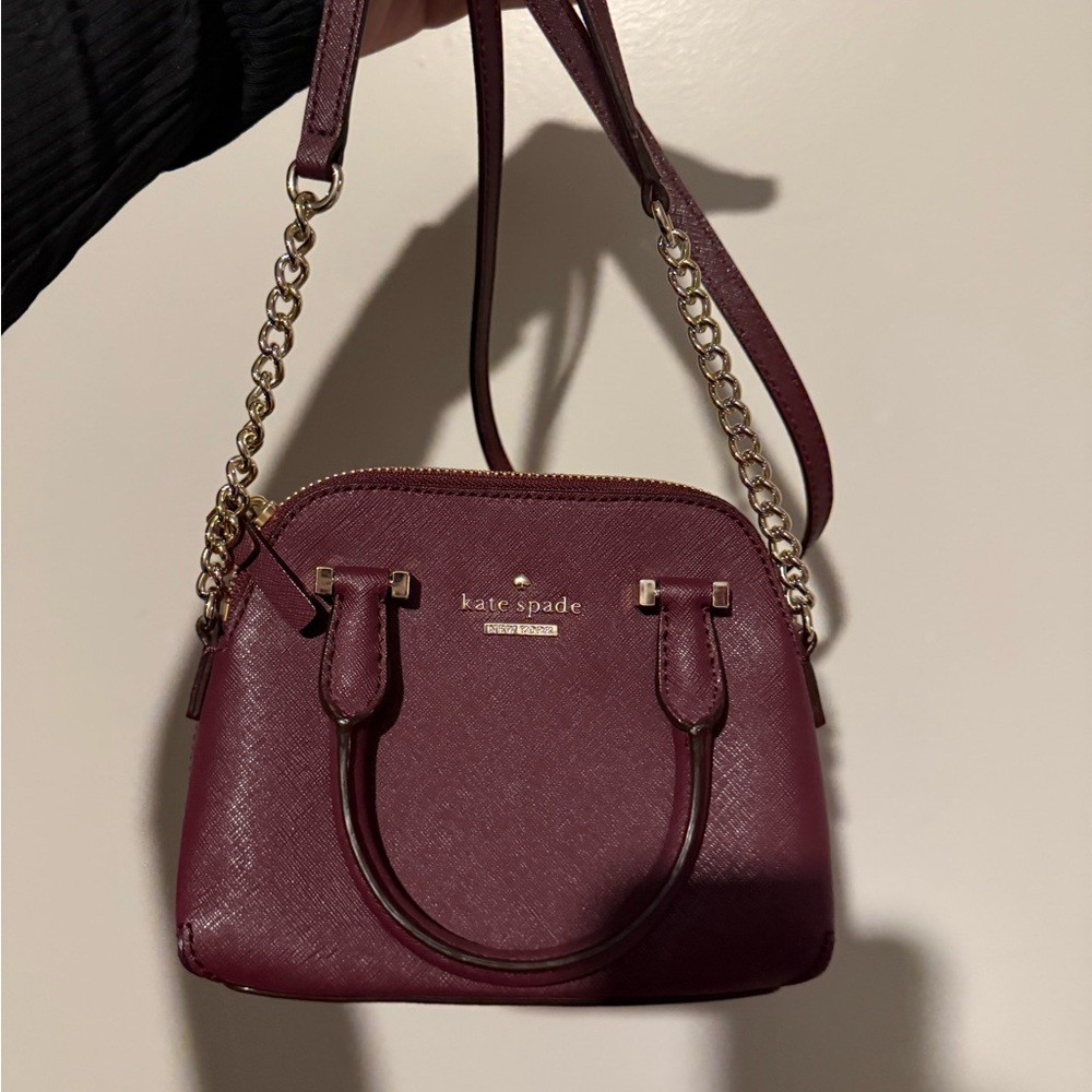 Kate Spade Plum Crossbody Bag with Gold Chain